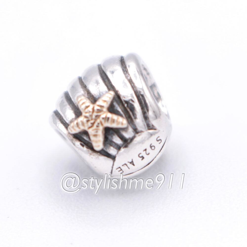 Authentic PANDORA Sea Shell Charm with 14K Gold - 790249 - Picture 6 of 10